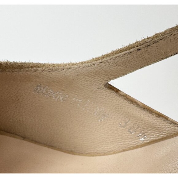 Vintage Dior Raf Simons 38.5 Beige Leather Suede Platform Heels - Picture 12 of 16